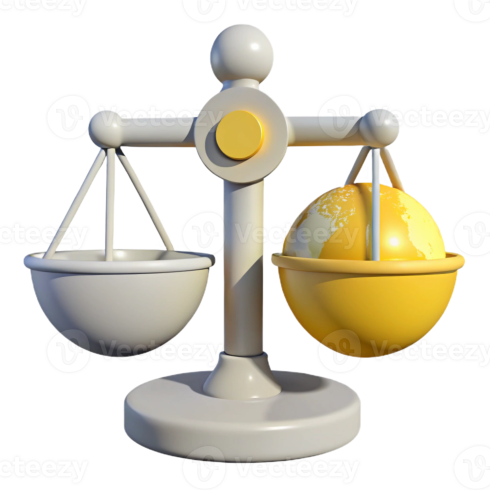 Scales of Justice with Globe A Symbol of Global Balance png
