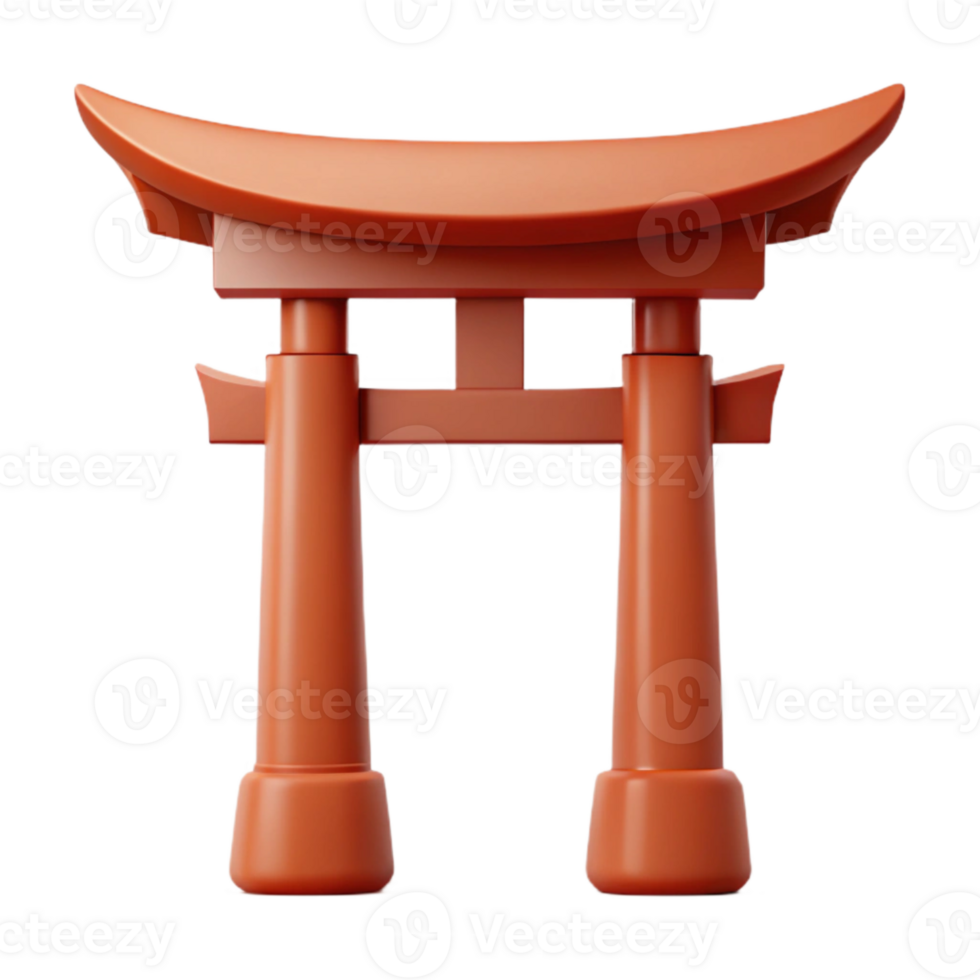 3D Render of a Traditional Japanese Torii Gate png