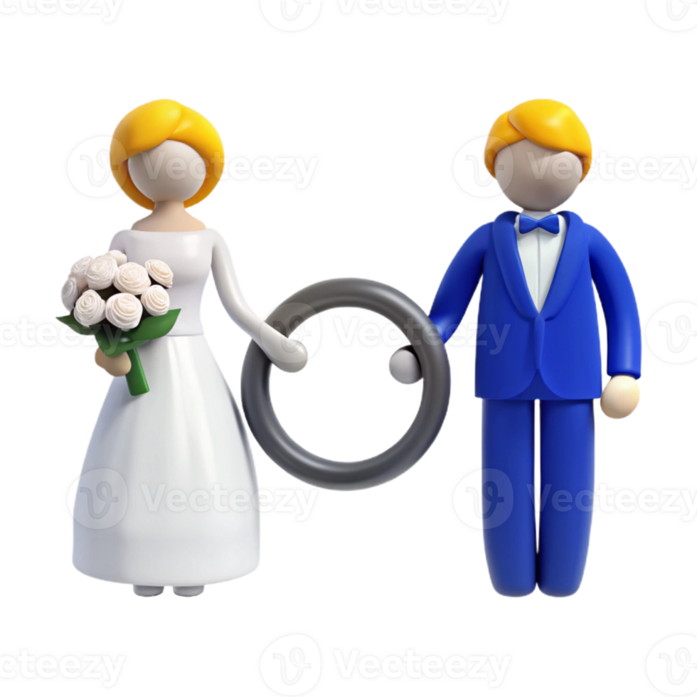 Couple Holding Ring Illustration png