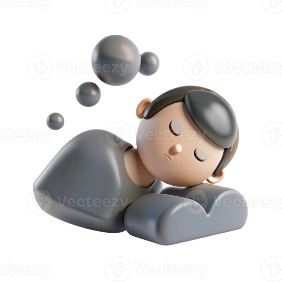 3D Illustration of a Sleeping Person png