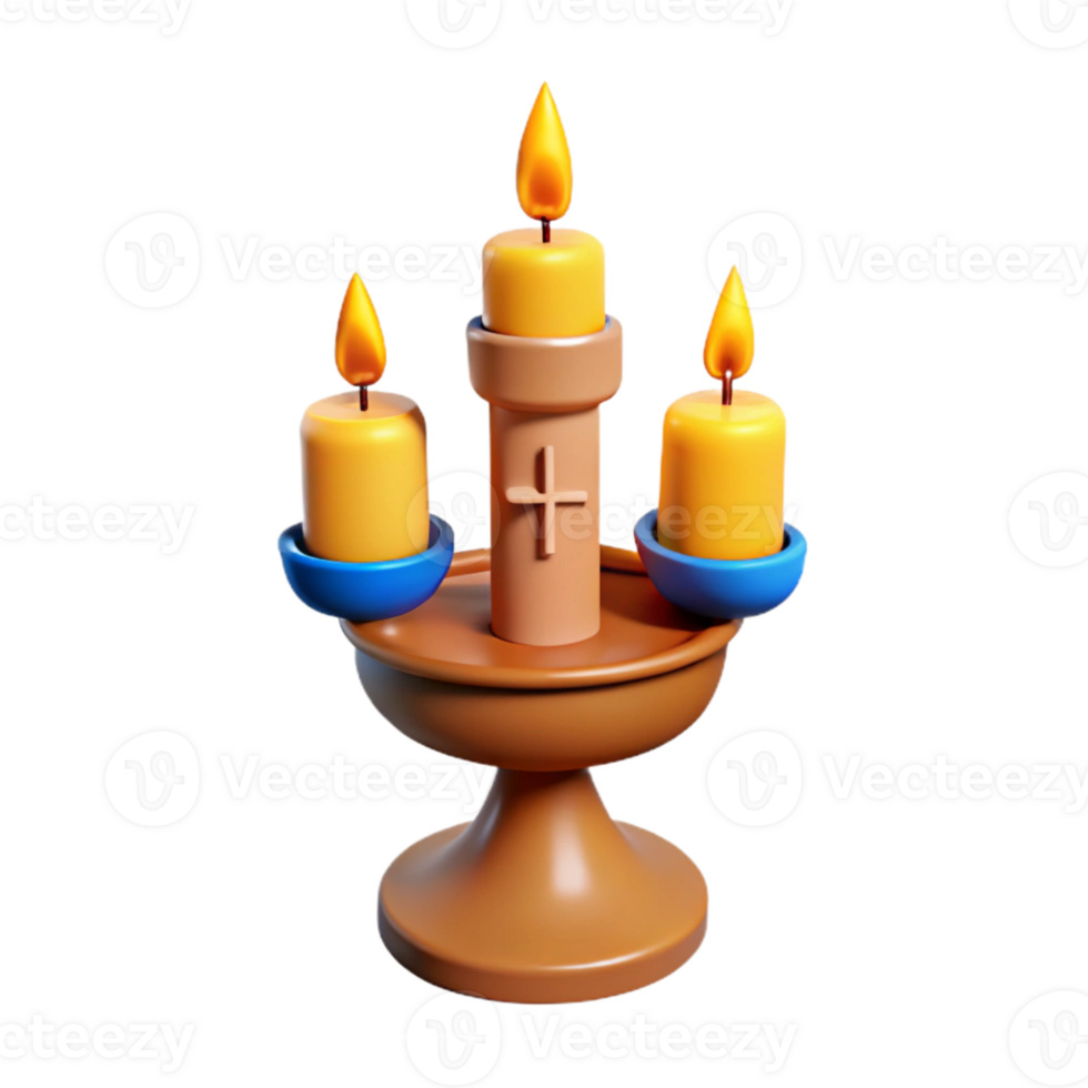 Three Candles on a Stand png