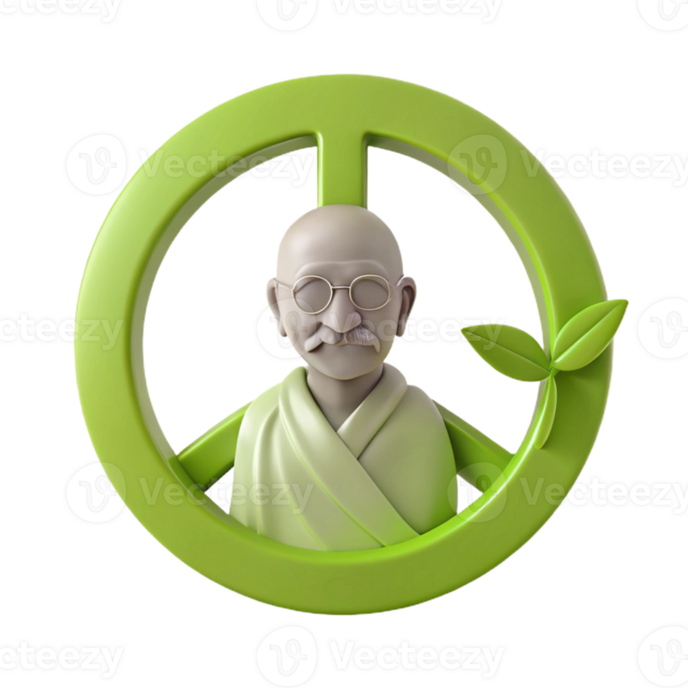 Peace Symbol with a Figure of a Person Wearing Glasses and a Mustache png