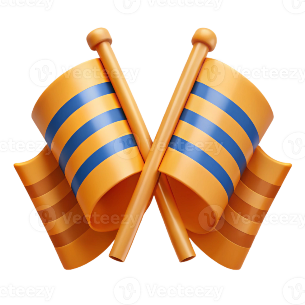 3D Render of Crossed Checkered Flags png