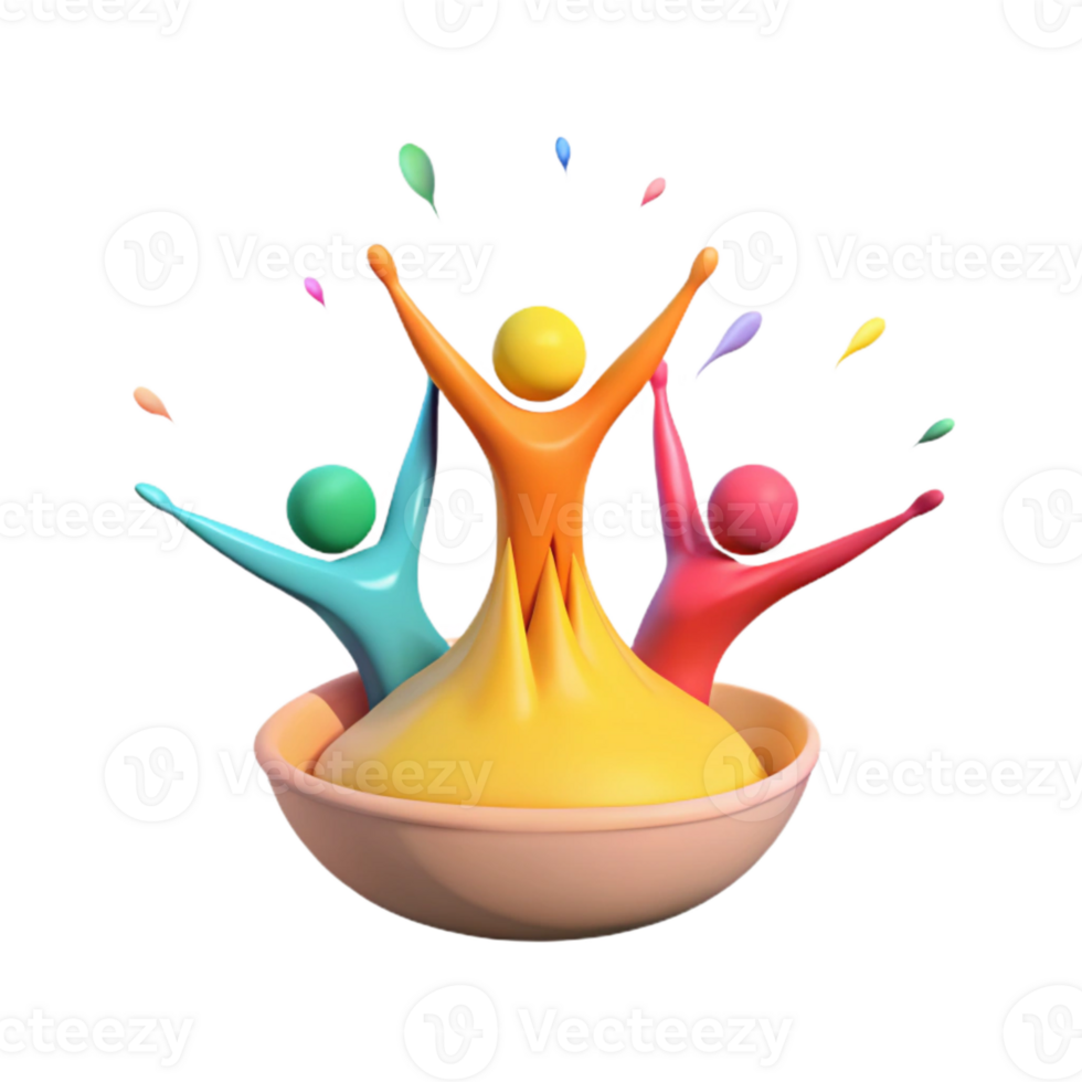 Colorful Figures Celebrating Togetherness png