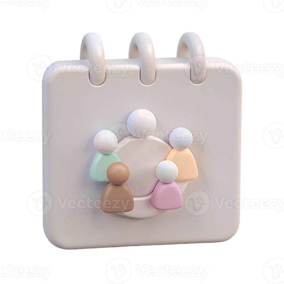 Calendar Icon with Group of People Meeting png