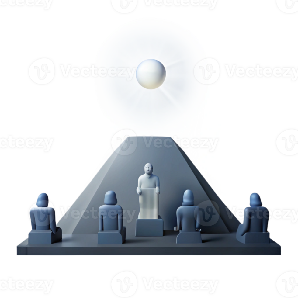 Illumination and Enlightenment A 3D Rendering of a Mystical Scene png