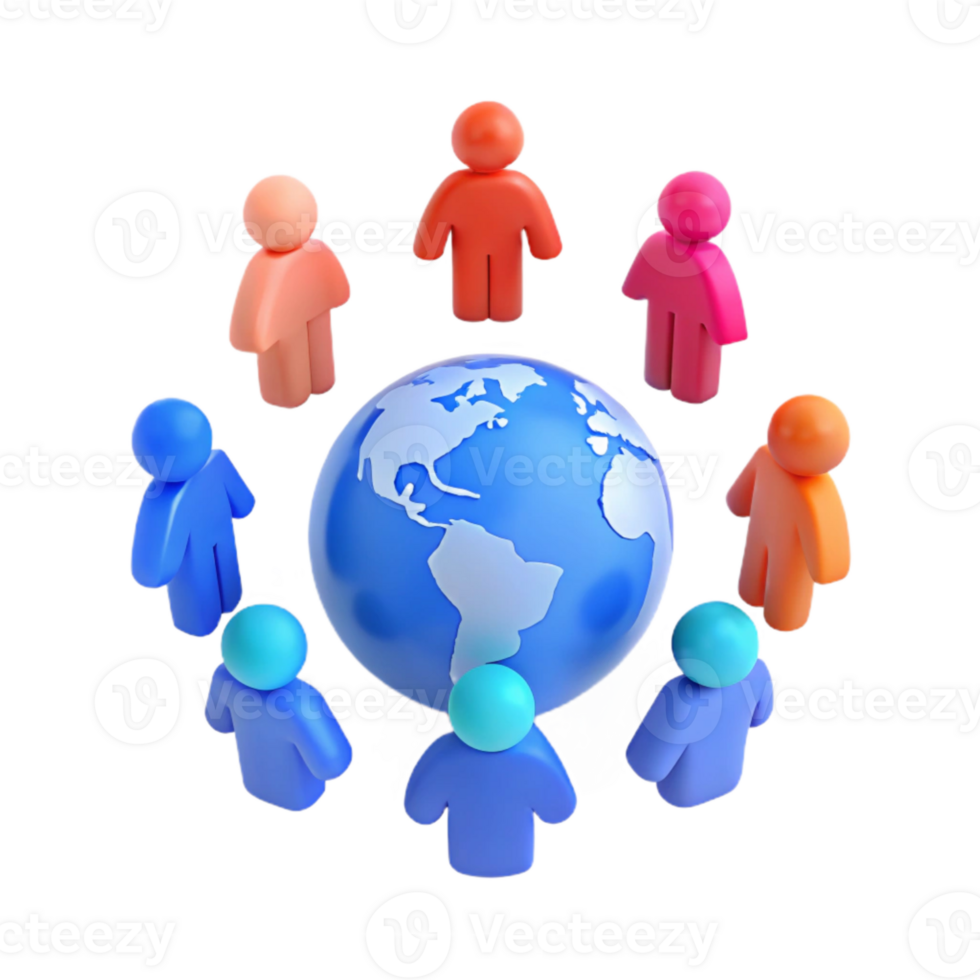 Global Community People Surrounding the Earth png