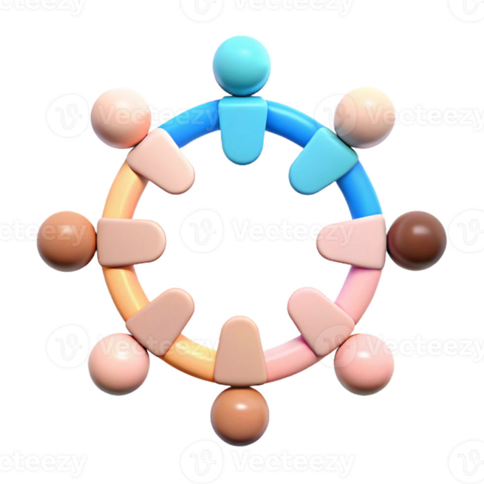 Diverse Group of People Holding Hands in a Circle png
