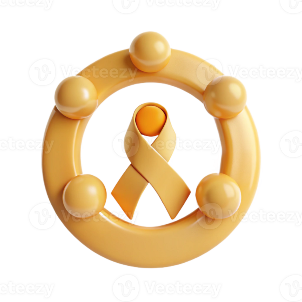 Gold Ribbon Circle of Support png
