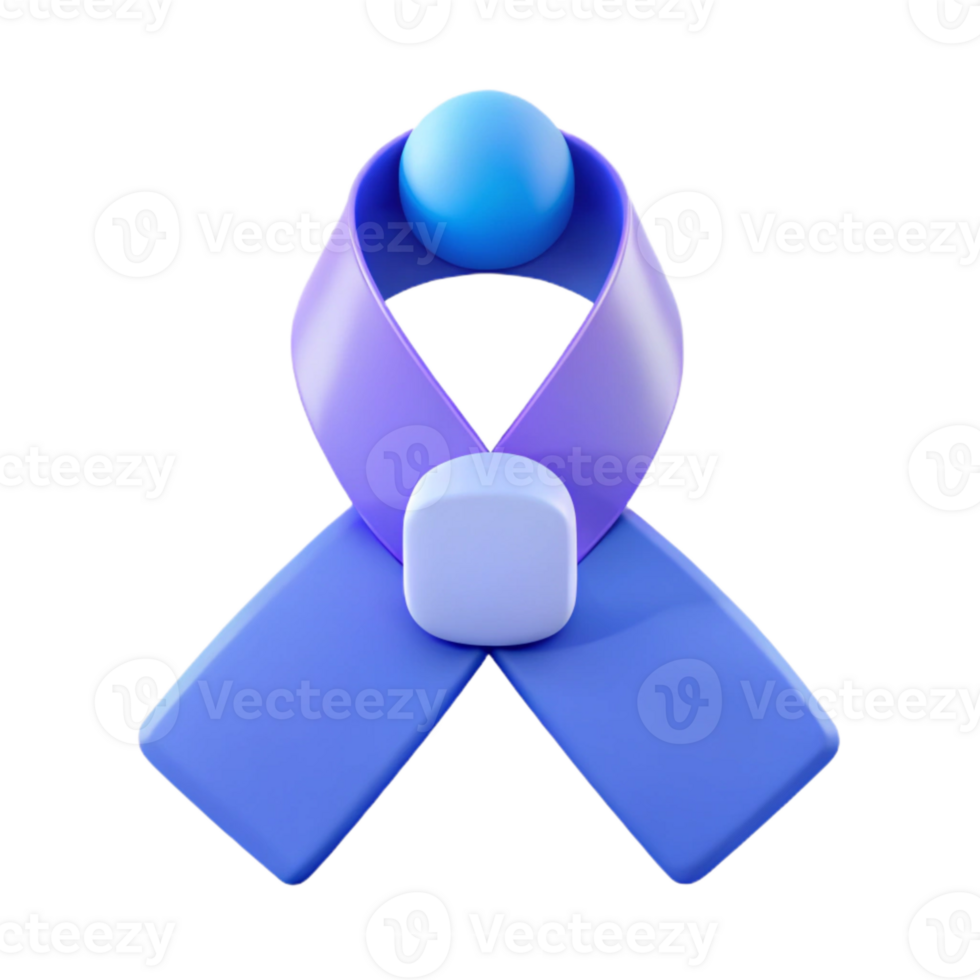 3D Rendered Abstract Ribbon Design with Purple and Blue Color Scheme png