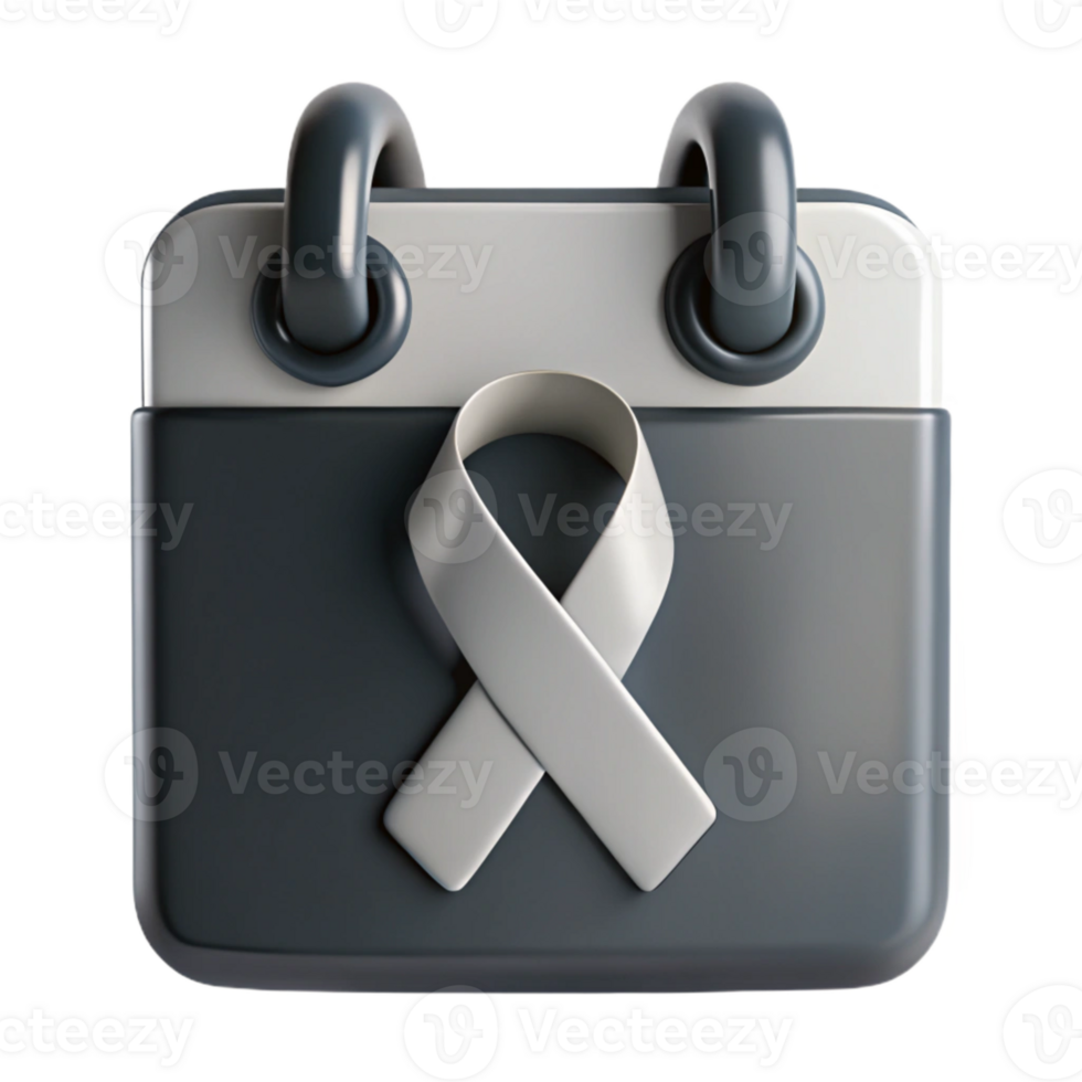 Calendar Icon with White Ribbon A Symbol of Awareness png