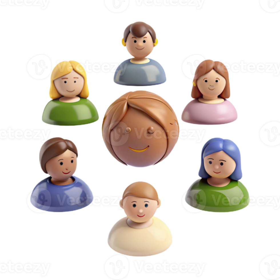 Smiling Faces in a Circle Diverse Group of People png