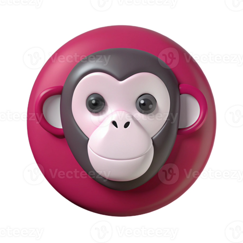 Smiling Monkey 3D Emoji Icon png