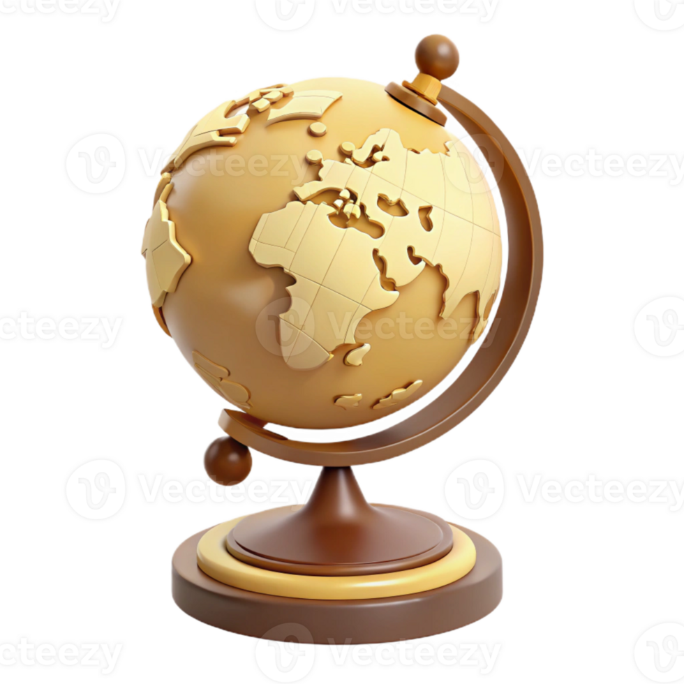 Golden Globe on Wooden Stand png