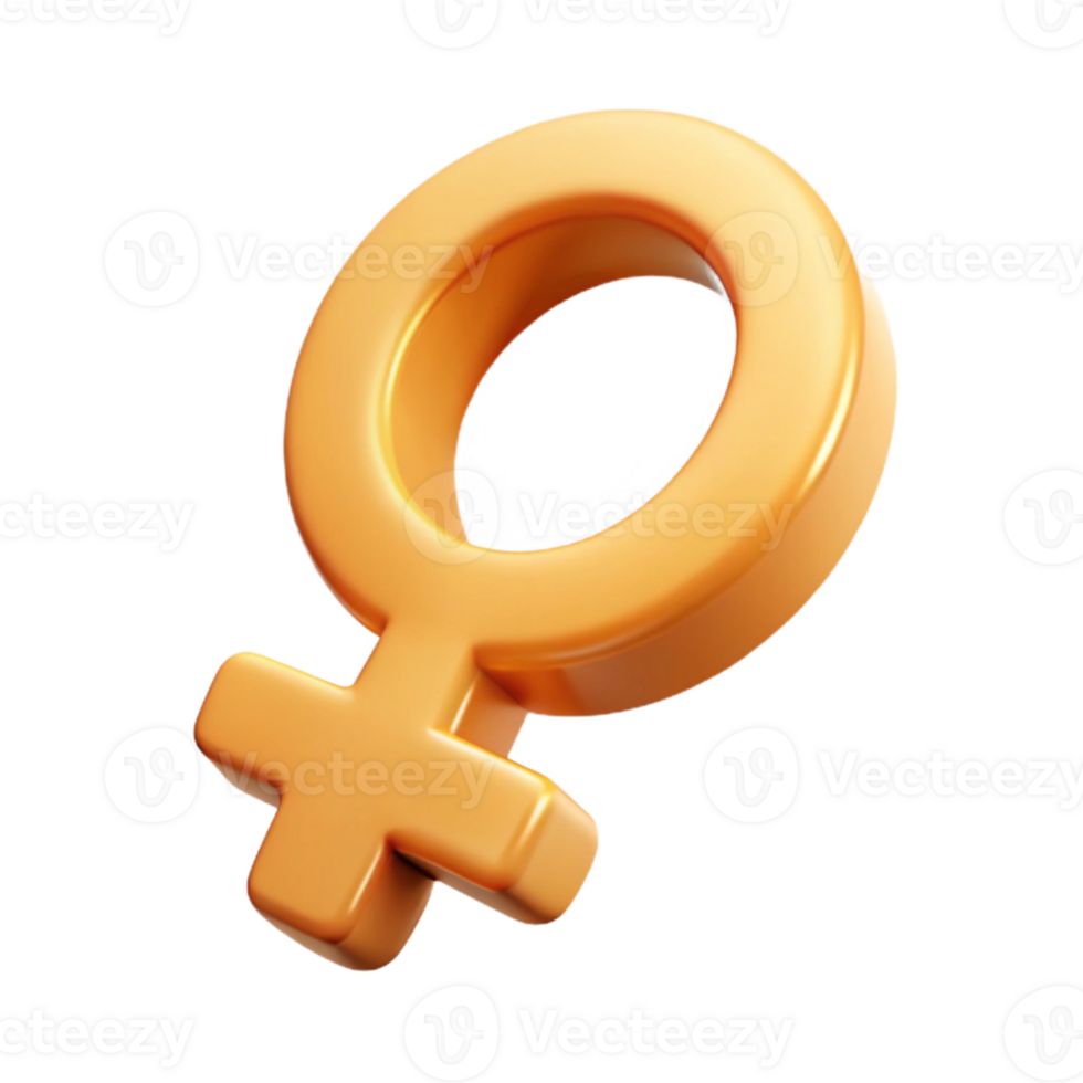 3D Golden Female Symbol png