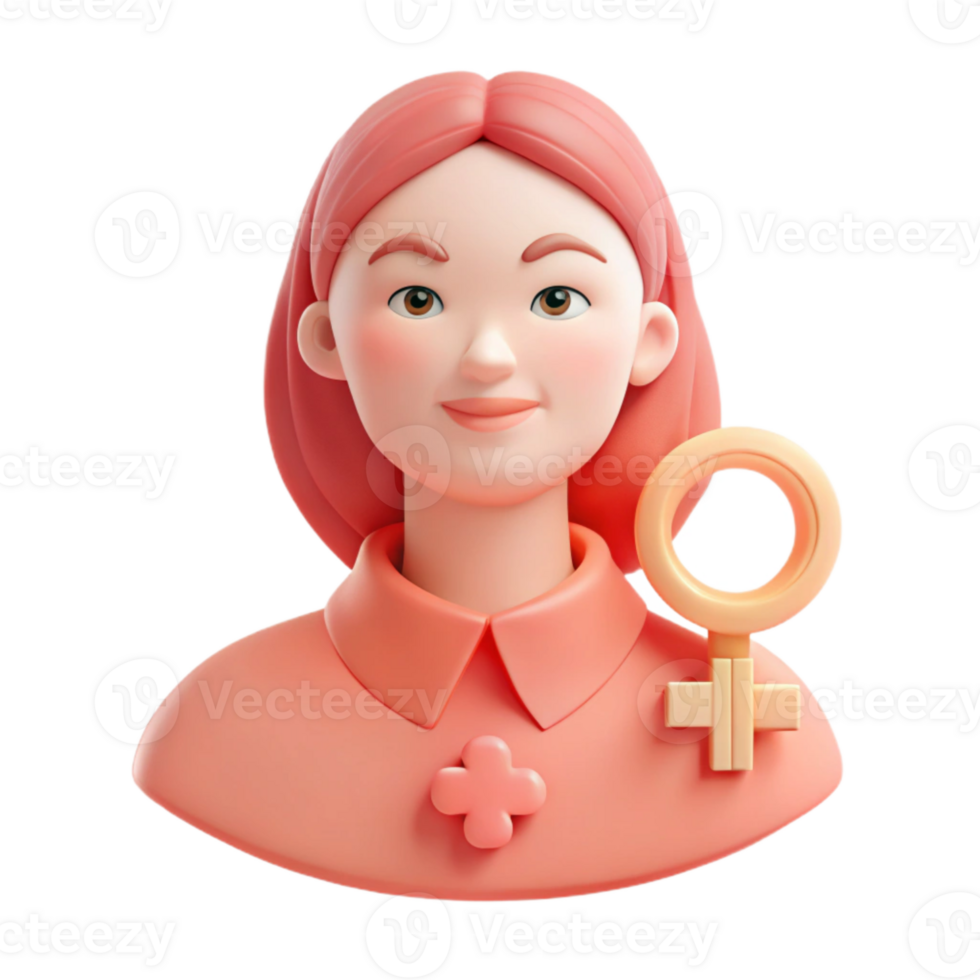 3D Illustration of a Woman with a Female Symbol png