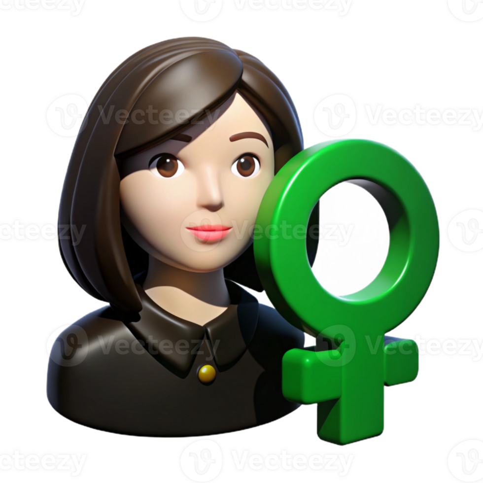 3D Render of a Woman with the Female Symbol png