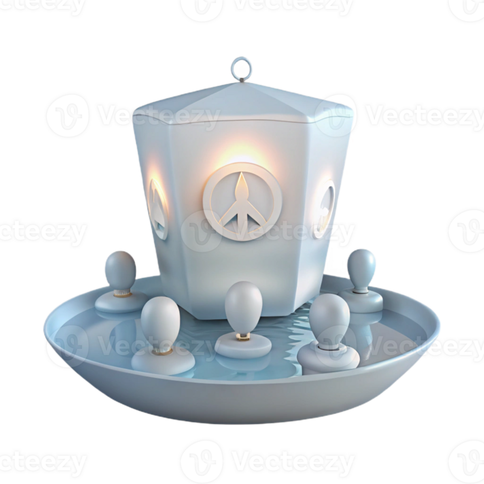 Peace Symbol Lantern with Glowing Lights png
