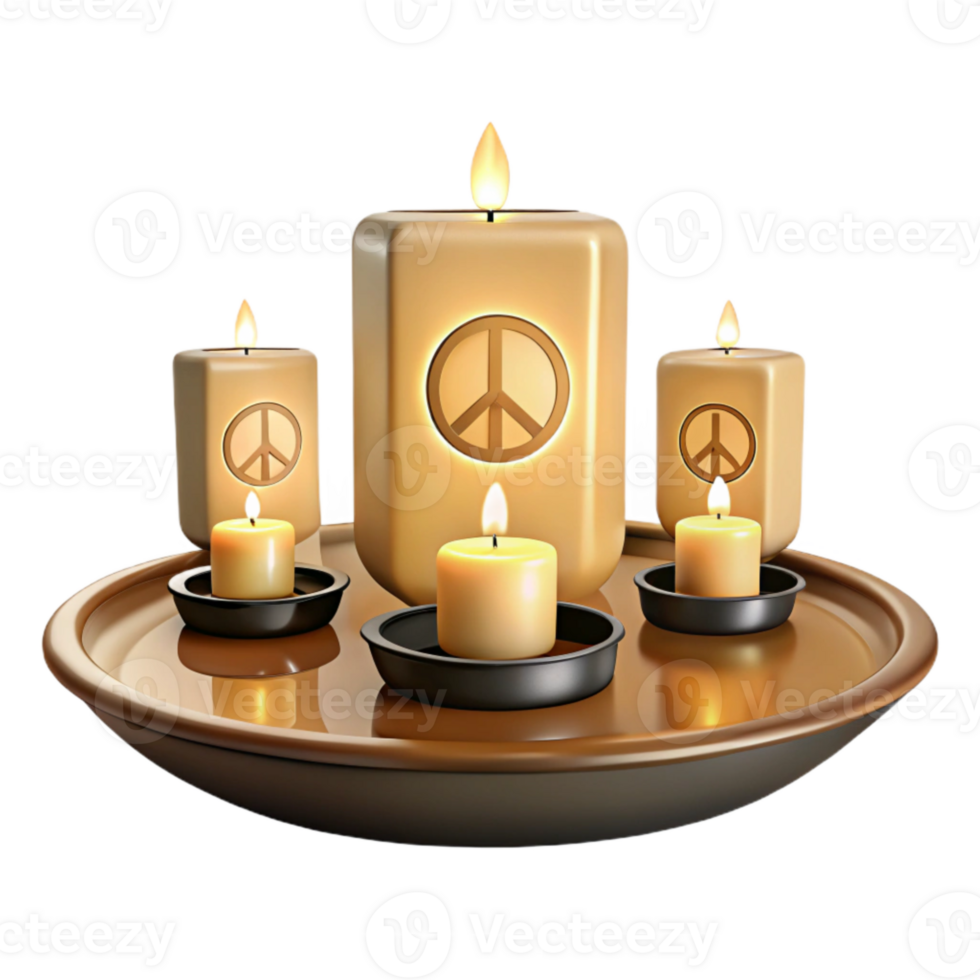 Peace Candles on a Tray png