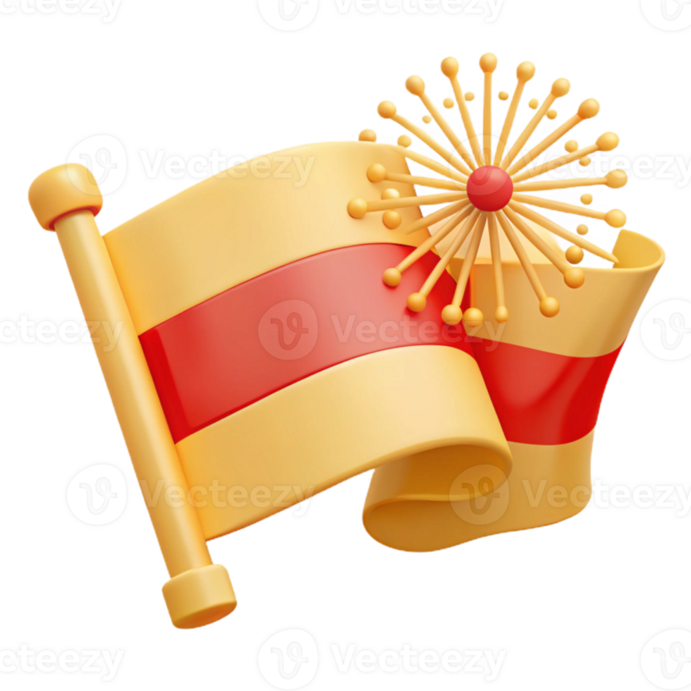 3D Scroll Banner with Decorative Element png