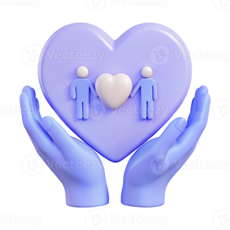 Two Figures Holding a Heart in Their Hands png