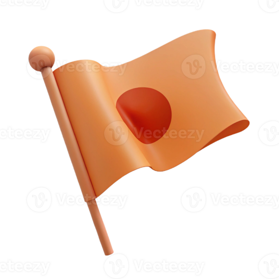 Orange Flag with Red Circle png