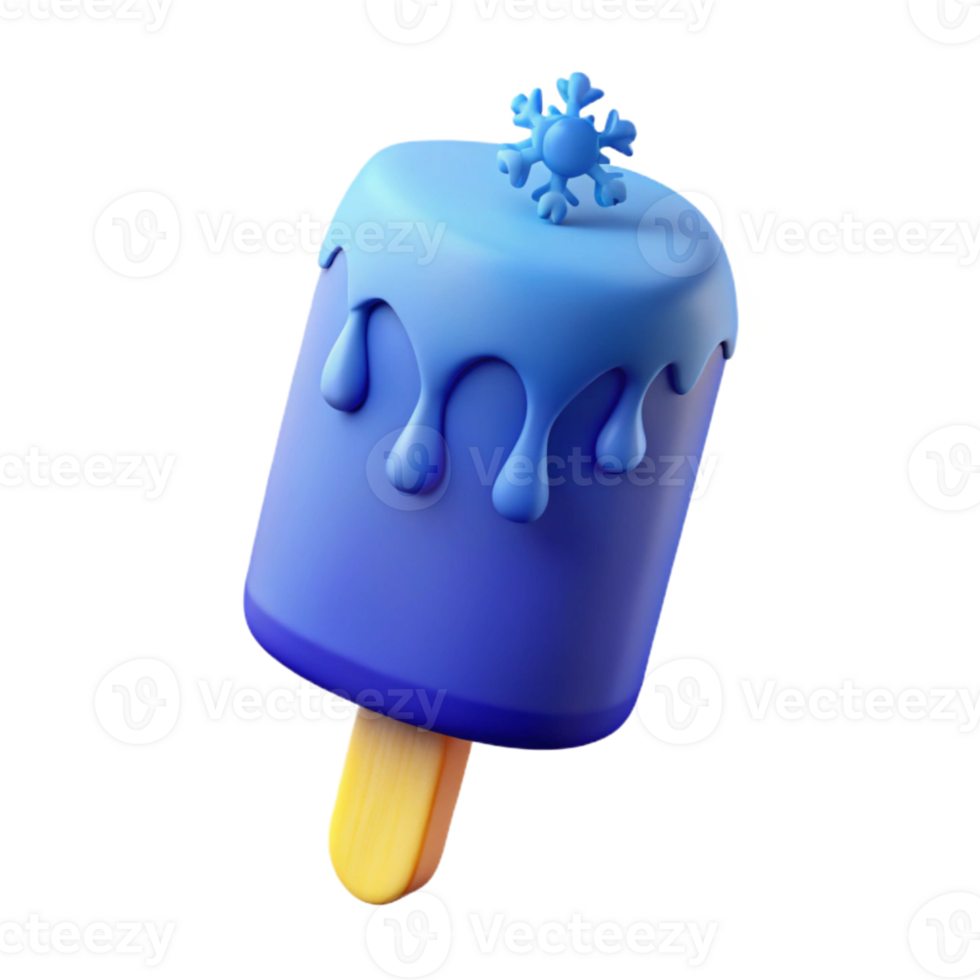 Blue Popsicle With Snowflake png