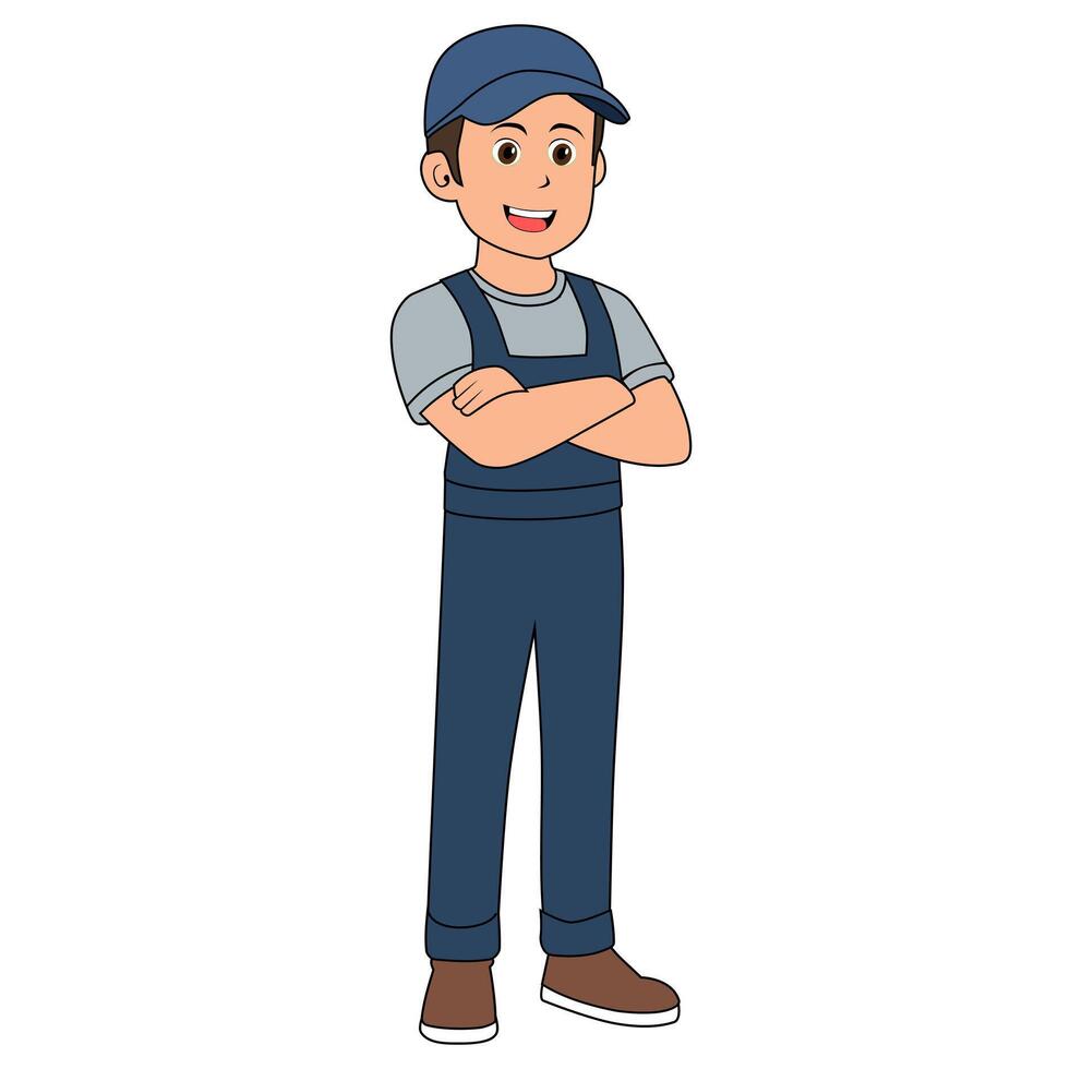 Cartoon Man Cleaning Service Illustration Vectors