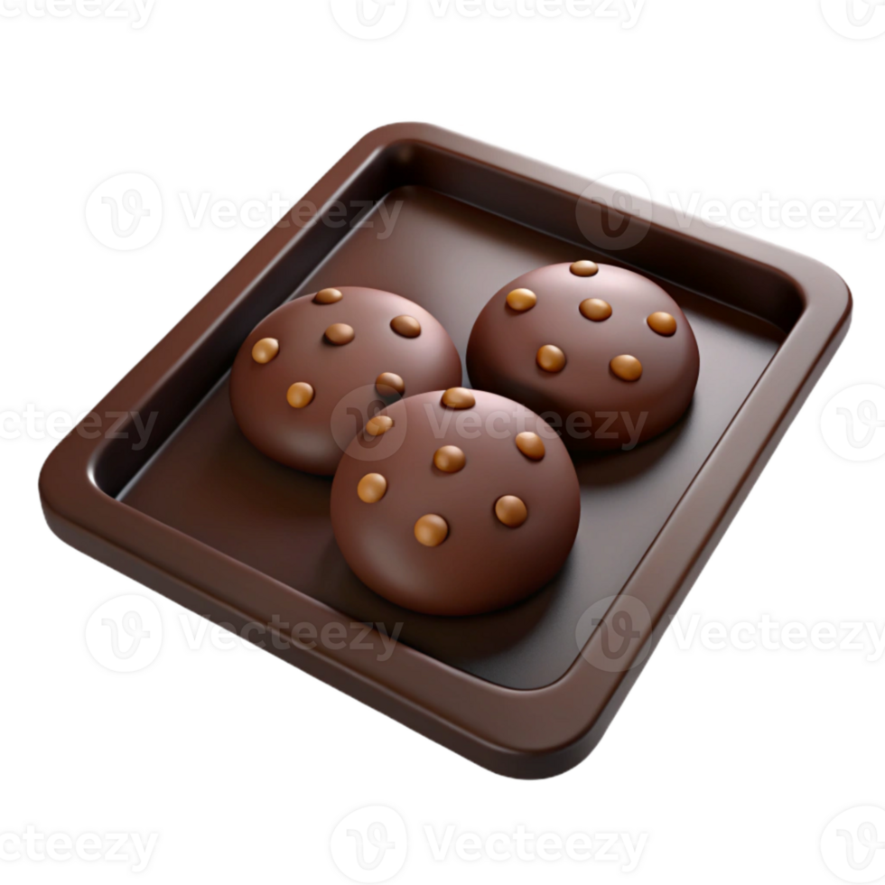 Chocolate Chip Cookies on a Tray png