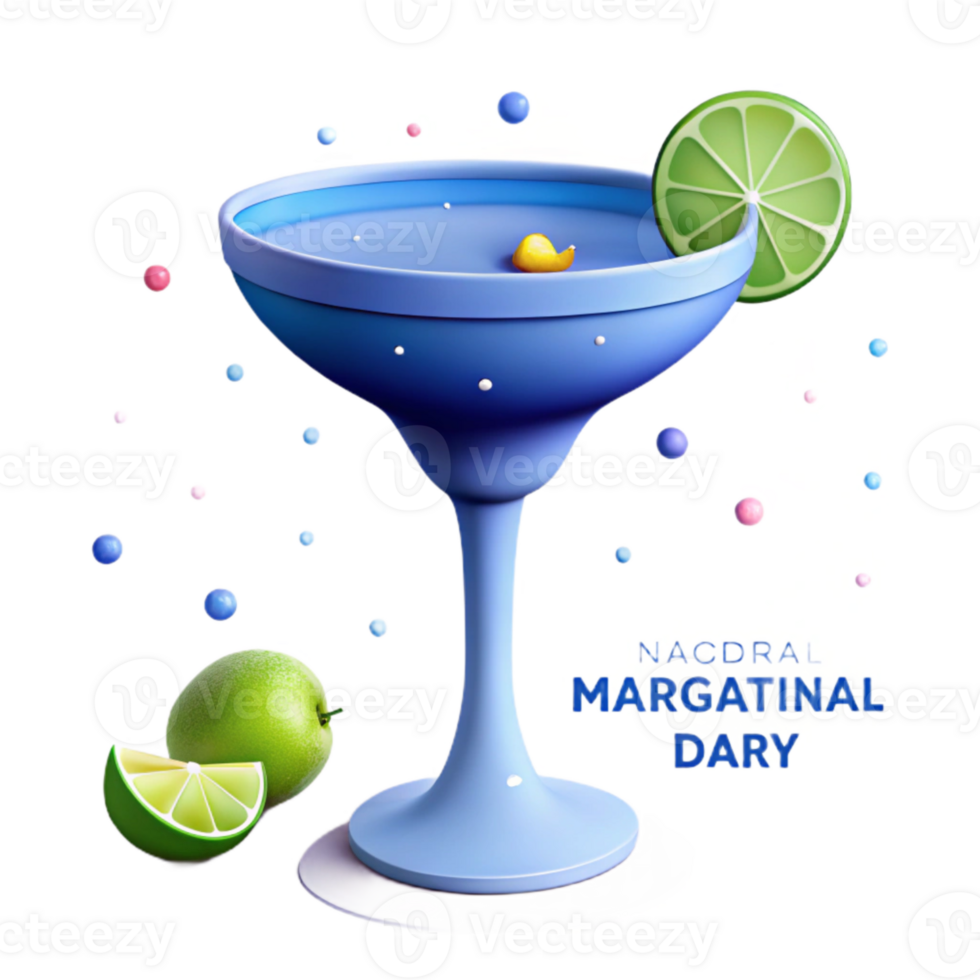 Blue Cocktail with Lime Wedge and Green Lime png