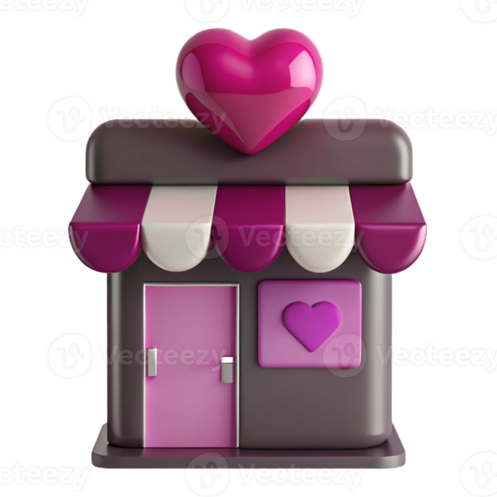 Cute Store With A Heart On Top png