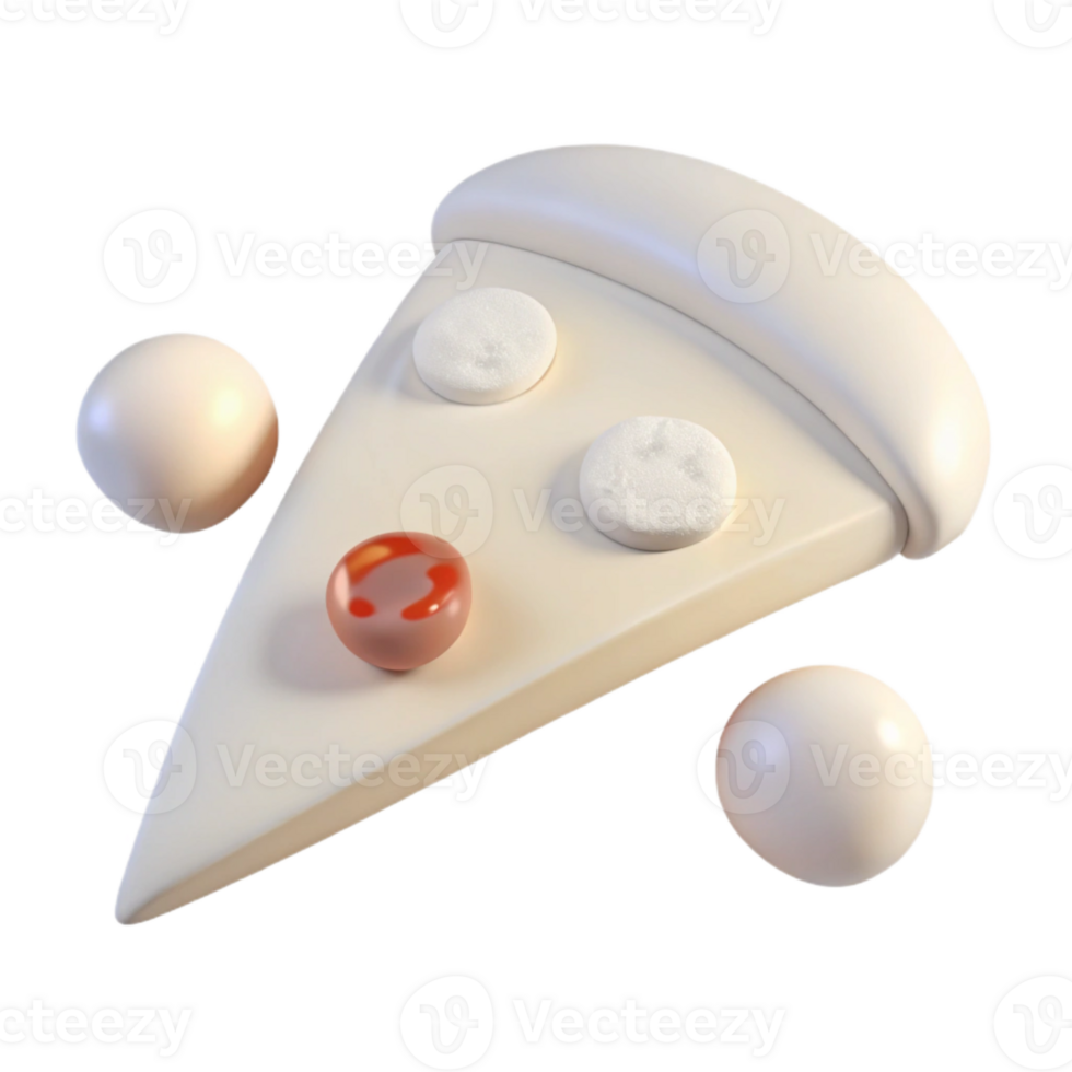 3D Rendered Pizza Slice with Toppings png
