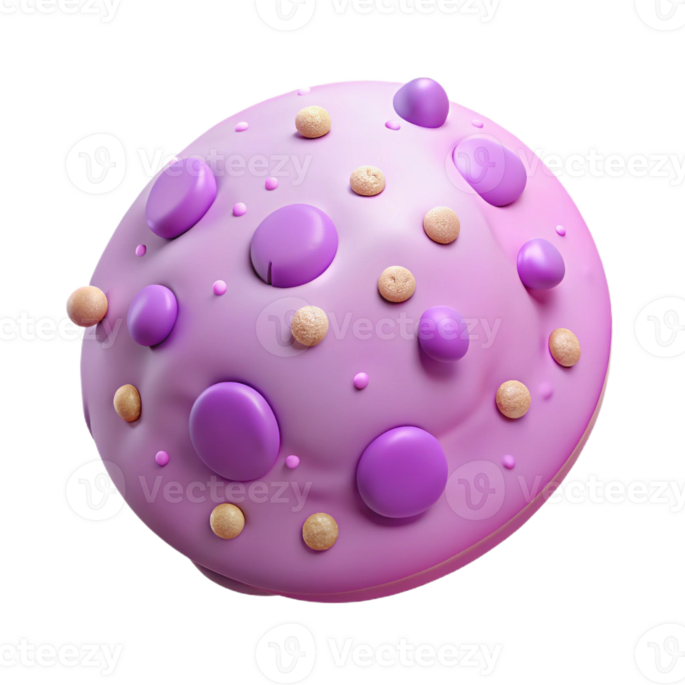 Abstract Purple Sphere with Dots and Bumps png
