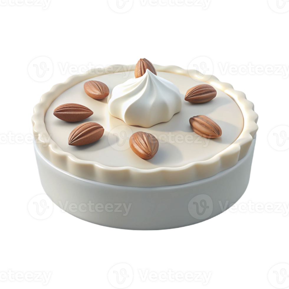 Creamy Dessert with Almonds and Whipped Topping png