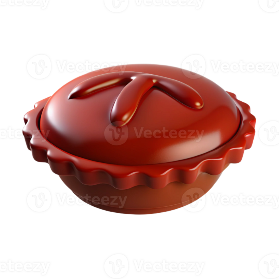 3D Red Pie Icon Baked Goodness png