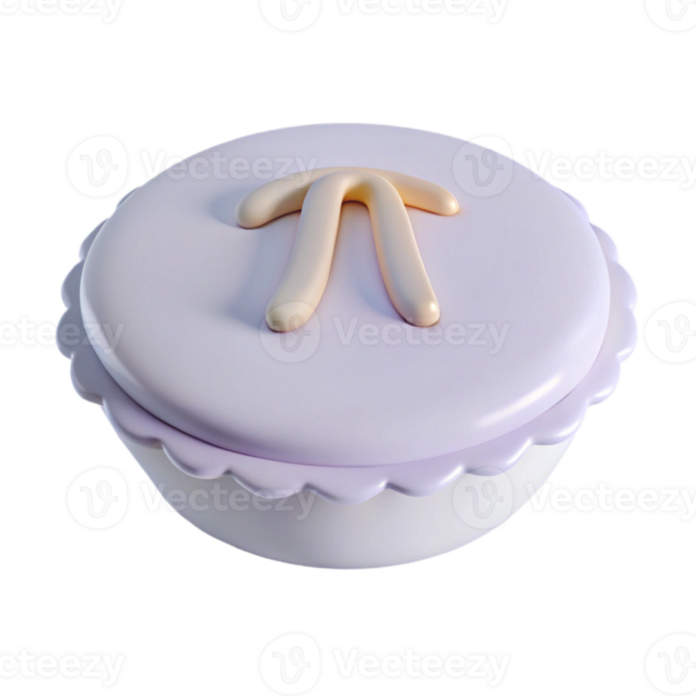 3D Rendered Pi Symbol on a Pie Crust png