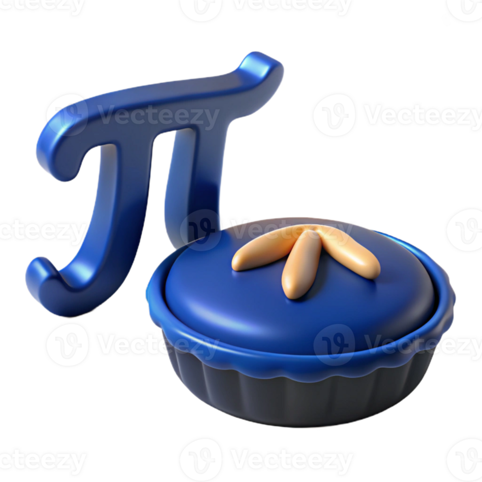 Pi Day Celebration Blue Pie with Golden Crust png