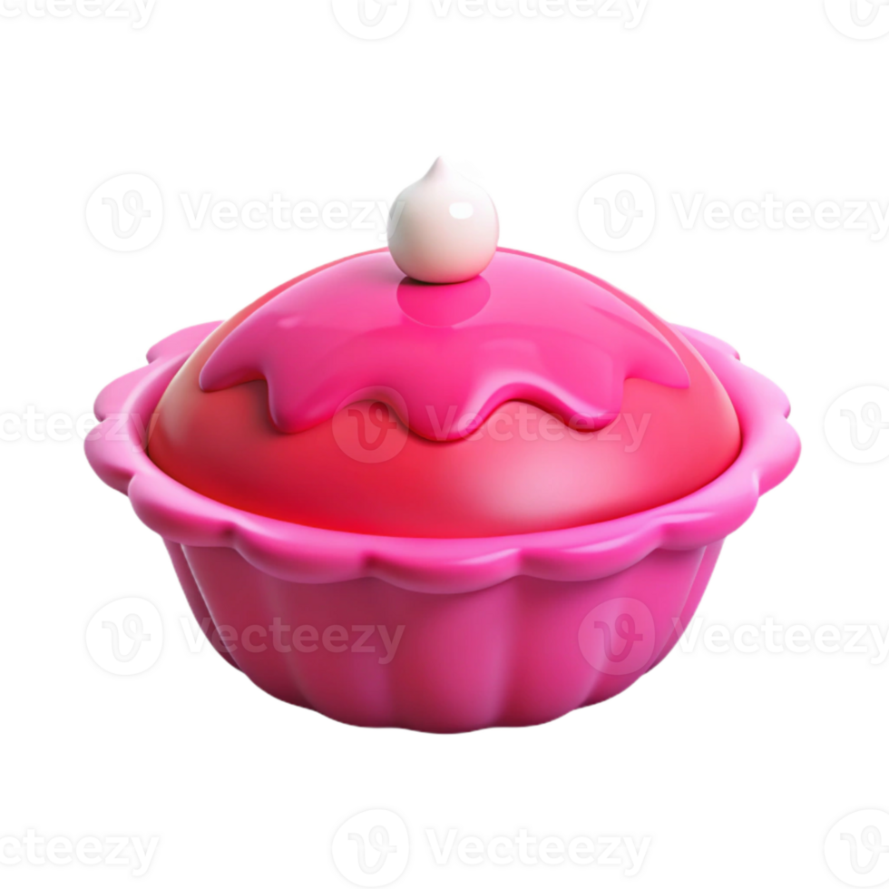 Pink Dessert with White Topping png