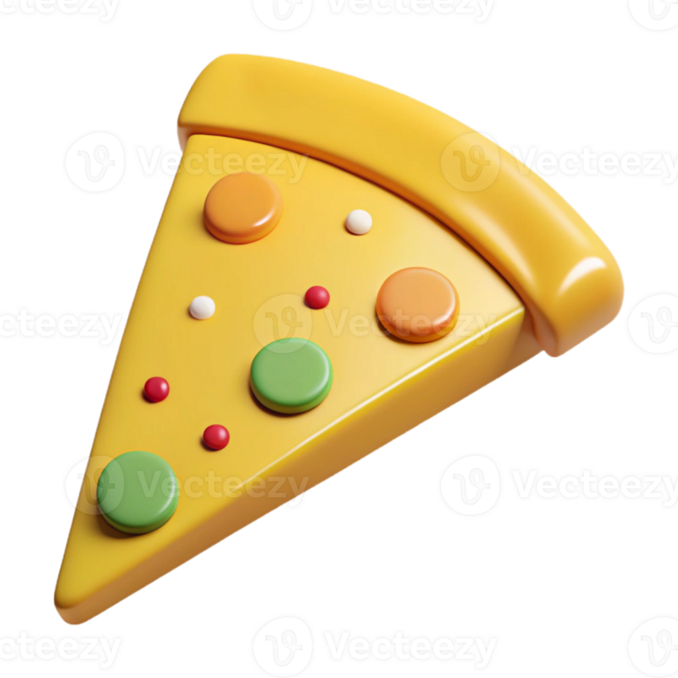 3D Cartoon Pizza Slice Illustration png