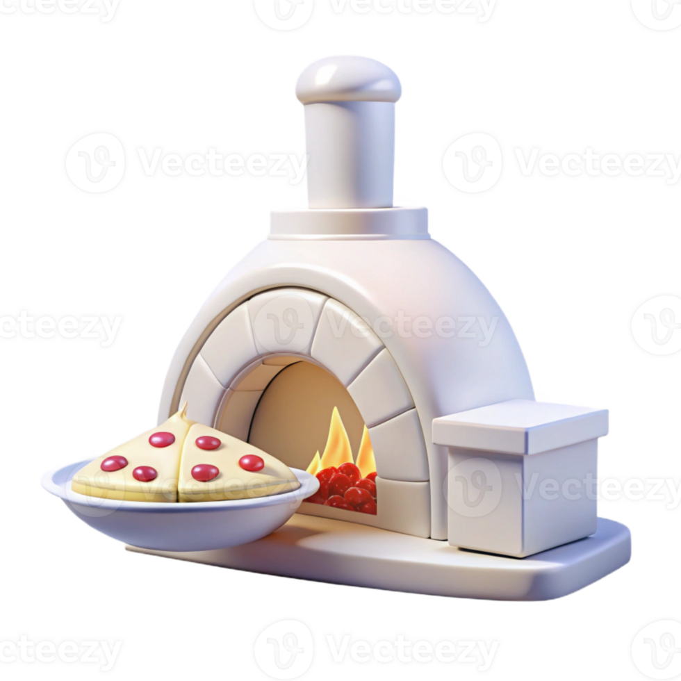 Pizza in a White Brick Oven png