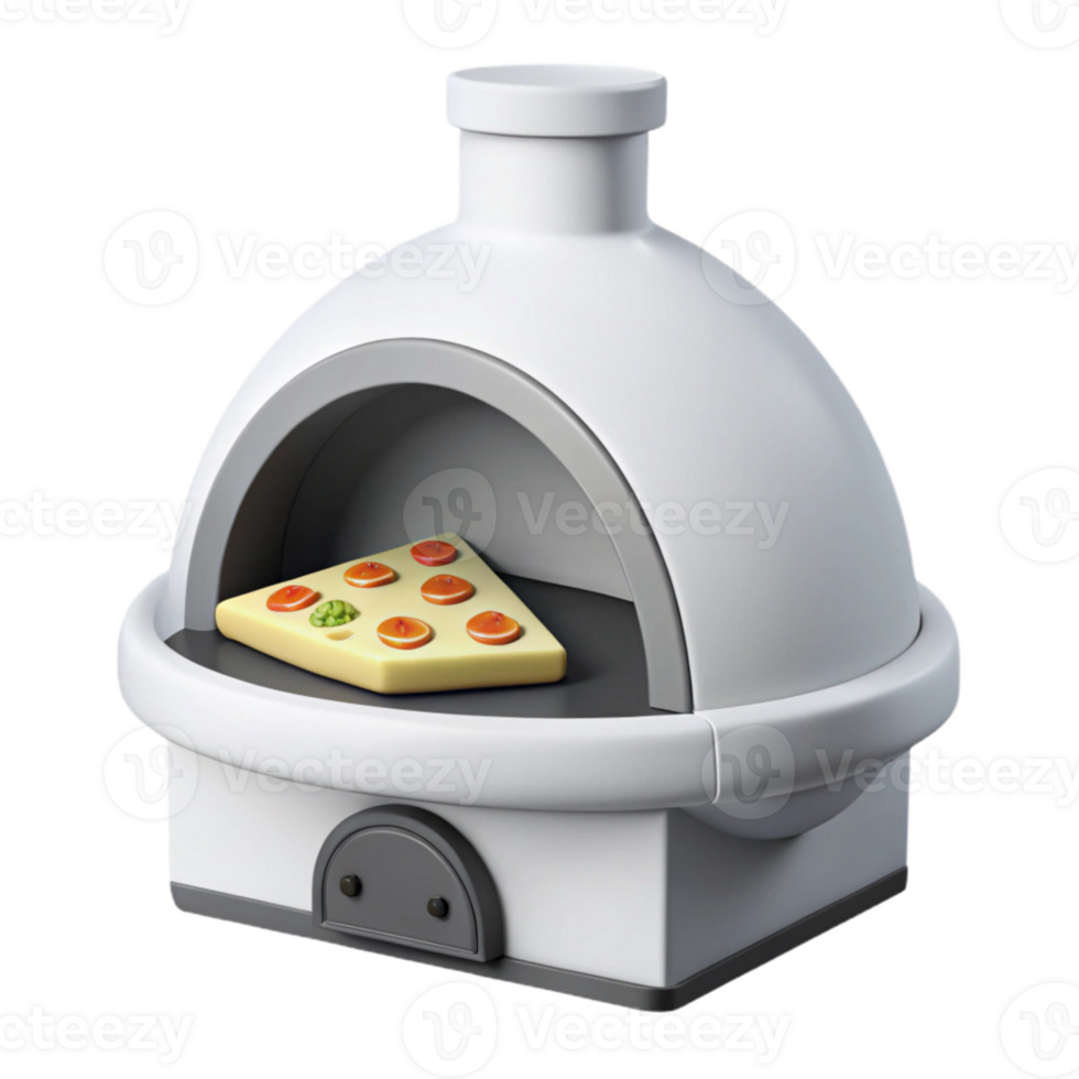 bianca Pizza forno con fetta di Pizza dentro png