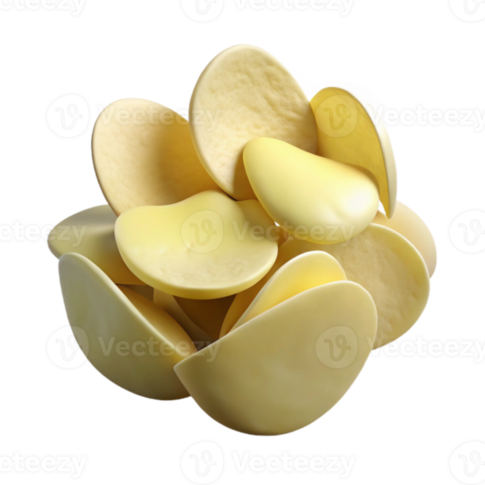 Close-up of Crispy Potato Chips in a Pile png