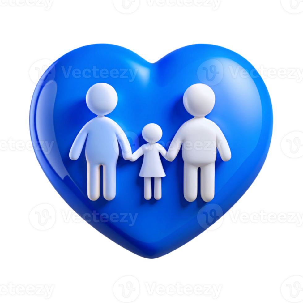 Family Love Blue Heart Illustration png