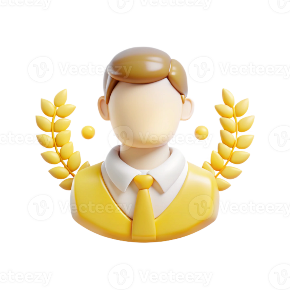 3D Rendering of a Person with a Laurel Wreath png