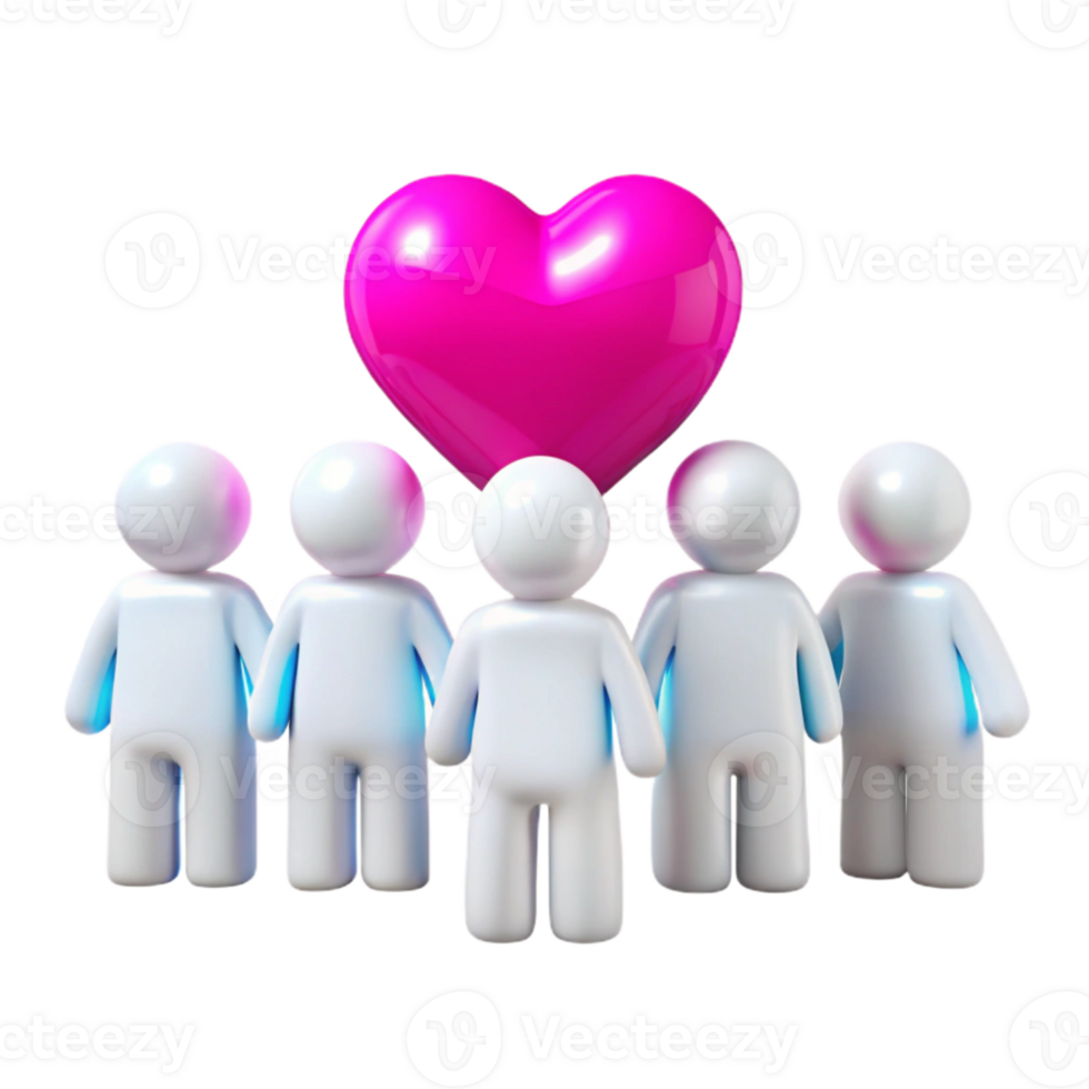 Group of People Surrounding a Heart png