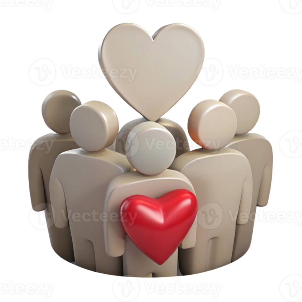 Group of People Surrounded by a Heart Symbol png