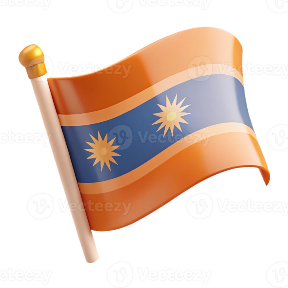 Waving Flag with Two Sun Symbols png