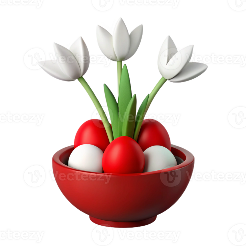 Springtime Arrangement with Tulips and Eggs png