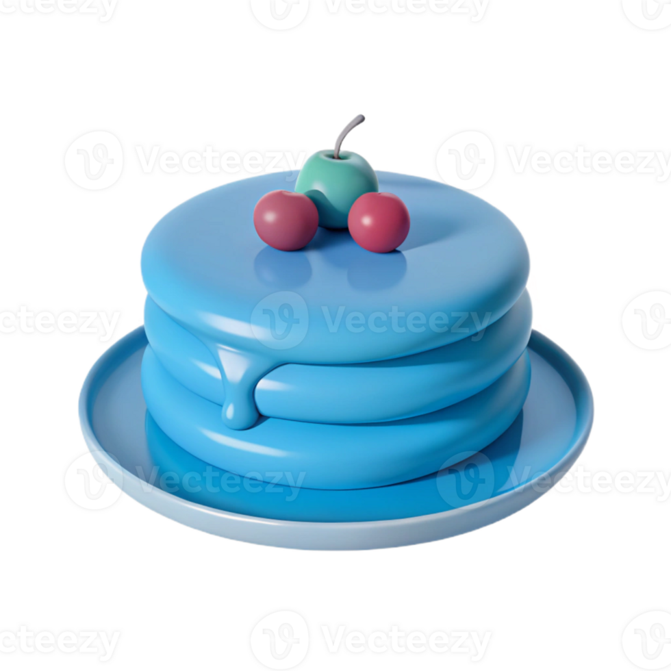 Blue Dessert with Cherry Topping png