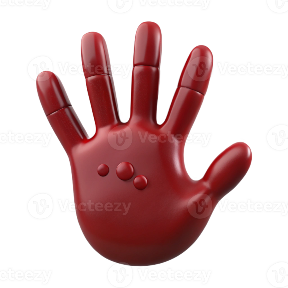 Red Hand with Three Dots png